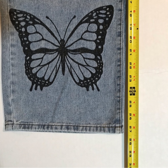 Butterfly 🦋 boho women’s jeans high rise wide leg size 12 - Picture 15 of 16